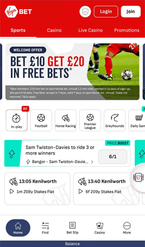 Virgin Bet screen gpoint